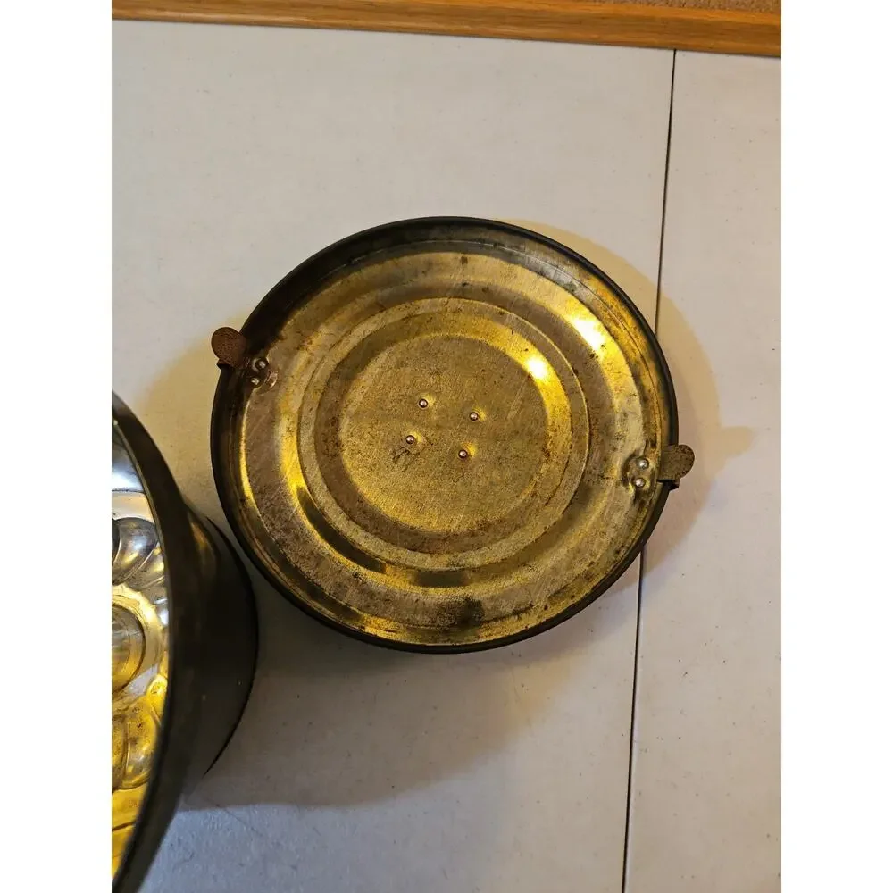 Vintage Primitive Metal Baking Mold with Lid Farmhouse Kitchen Decor